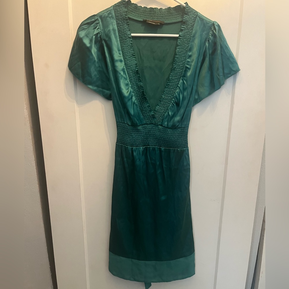 BCBG Max Azria Silk Dress size medium emerald green